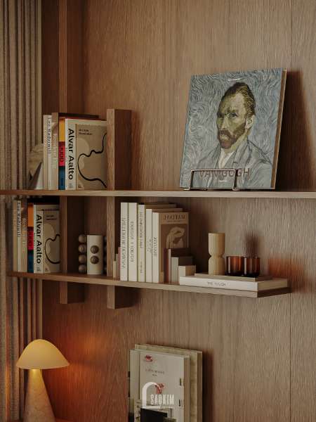 Không gian phòng khách ấm cúng tại thiết kế chung cư 2 ngủ The Charm
